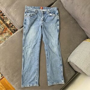 VTG Wrangler 36 Mens Blue Jeans - Cowboy Cut Slim Fit Denim 36MWZDS - Size 35x30